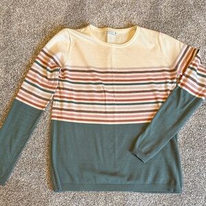 Staccato Cream and Green Striped Women's Sweater